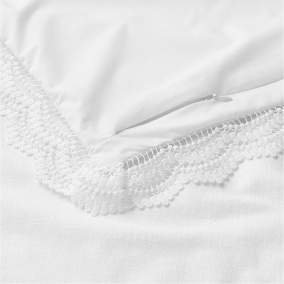 Threshold Designed with Studio McGee- King lace border cotton slub sham in white - Picture 2 of 7